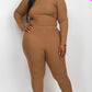 Plus Ribbed Mock Neck Long Sleeve Top & Leggings Set
